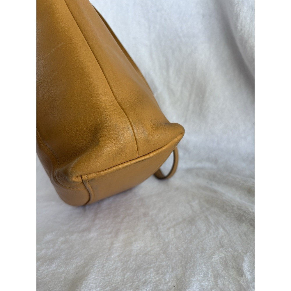 Vintage COACH Mini Lunch Tote Mustard Yellow Leather Bag 9077 90s Costa Rica - Picture 6 of 16